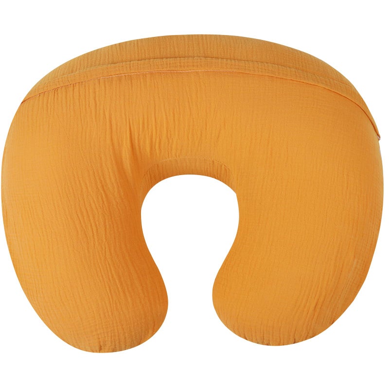 Onacosht Muslin Nursing Pillow Cover Soft 100% Cotton Feeding Pillow Slipcover Fits Standard Infant Nursing Pillow for Baby Boy and Girl, Orange - Image 3